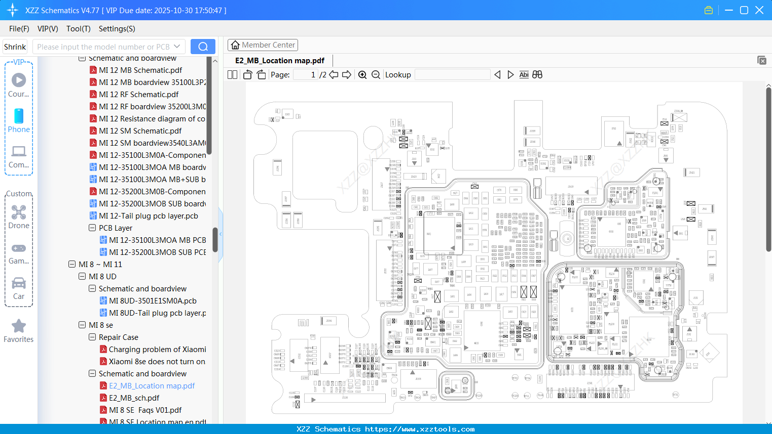 Xiaomi E2_MB_Location Map